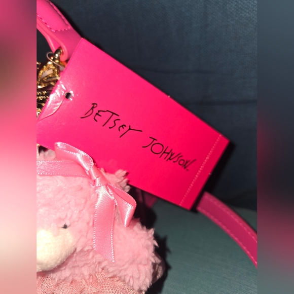 Betsey Johnson Handbag/Crossbody with Plush Bear Charm - Picture 7 of 8